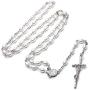 2 Pcs Rosary Bead Cross Catholic Necklace Set（Black and White） with Jesus Crucifix, Multicolor Rose Necklace Jewelry Rosary Beads Catholic Gifts