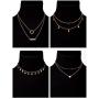 BBTO 9 Pieces Gold Layering Chain Choker Necklace Layered Pendant Statement Necklace for Women Girls (Style A)