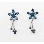 Faship Gorgeous Rhinestone Crystal Floral Necklace Earrings Set