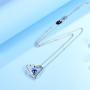 Mothers Day Necklace for Mom Birthday Gifts Love Heart Pendant Love You to the Moon and Back September Blue Sapphire Jewelry Sterling Silver Necklace