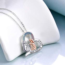 Sisters Gifts from Sister Sterling Silver Heart Necklace Female Friendship Jewelry