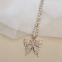 Yixin Butterfly Choker Necklace for Women Girls Crystal Rhinestone Ball Tennis Chain Jewelry Pendant Collar Necklace at Party Wedding
