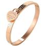 JINHUI Thanksgiving Day Gift Jewelry 18 K Rose Gold/Gold Bangle Bracelet Heart Pendant Forever Love Letters Engraved Bangle Bracelet for Women Size 6.5