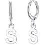Silvora Sterling Silver Initial Drop Earrings, Women S925 Letter Ear Hoop Jewelry, A-Z Letter Jewelry Dangling Birthday Charms for Girls