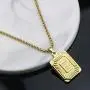 Joycuff Gold Square Initial Necklaces for Women Men Teen Girls Boys Husband Dad Mom Daughter Personalized Name 26 Alphabets Stainless Steel Box Chain Vintage Medallion Pendant Necklace