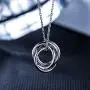 CHICLOVE Graduation Gift - 925 Sterling Silver Four Circles Necklace for Women Girls