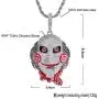 MoCa Jewelry Hip Hop Iced Out Bling Chain Clown 69 Saw Medallion White Gold Plated Big Pendant Saw Billy Inspired Necklace,