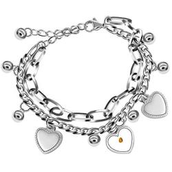 Mother Mary Miraculous Medal Link Chain Bracelet Mustard Seed Cross Christian Jewelry Stainless Steel Y914