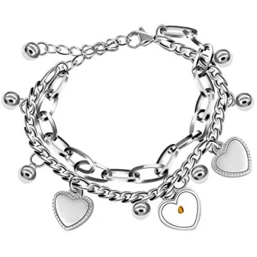 Mother Mary Miraculous Medal Link Chain Bracelet Mustard Seed Cross Christian Jewelry Stainless Steel Y914