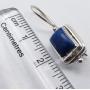 SilverStarJewel 925 Sterling Silver Natural Rectangle Cabochon Lapis Lazuli Earrings 2.5 cm