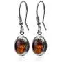 Sterling Silver Amber Oval Fishhook Earrings Sterling Silver Amber Oval Fishhook Earrings