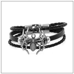 Heavstjer Punk Alloy Spider Wristband Leather Cuff Bracelet