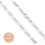 Miabella Solid 925 Sterling Silver Italian 5mm Diamond-Cut Figaro Chain Bracelet for Women Men, 6.5”, 7”, 7.5”, 8'', 9''