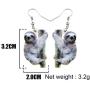 NEWEI Acrylic Unique South American Sloth Earrings Dangle Drop For Women Girl Wild Animal Jewelry Charm Gifts