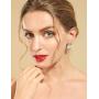 missaqua Swarovski Crystal Earrings for Women Round Leverback Drop Pierced Earrings Jewelry Gifts for Her