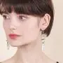 Joan Miro Abstract & Geometric Metal Motif Mobile Statement Long Earrings Joan Miro Abstract & Geometric Metal Motif Mobile Statement Long Earrings