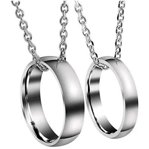 Jovivi Personalized Custom Couples Necklace Engraved Name Love Heart His & Hers Matching Rings Set for Men Women Stainless Steel Pendant Necklaces Valentines Day Gifts Jovivi Personalized Custom Couples Necklace Engraved Name Love Heart His & Hers Matching Rings Set for Men Women Stainless Steel Pendant Necklaces Valentines Day Gifts