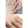 MepLife 3 Pack Alphabet Initial Rings Cubic Zirconia Letter Pendant Necklace Ear Studs for Women Girls Jewelry Sets