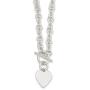 JewelryWeb Italian 925 Sterling Silver Heart Tag Disc Fancy Toggle Necklace - 18 Inch