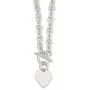 JewelryWeb Italian 925 Sterling Silver Heart Tag Disc Fancy Toggle Necklace - 18 Inch JewelryWeb Italian 925 Sterling Silver Heart Tag Disc Fancy Toggle Necklace - 18 Inch