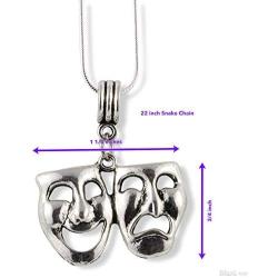 Thespian Necklace | Theater Jewelry or Drama Masks Jewelry for Women Men and Any Actor or Director A Great Gift as an Acting Necklace or Theater Necklace or Comedy and Tragedy Necklace for Actors