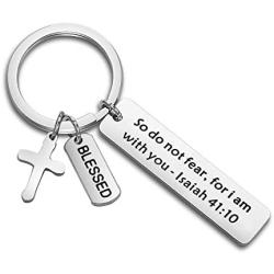 WUSUANED Christian Bracelet/Keychain Gift Do Not Fear for I Am with You Isaiah 41:10 Bible Verse Religious Jewelry