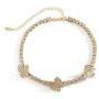 Ingemark Bling Colorful Butterfly Tennis Chain Choker Iced CZ Rhinestone Choker Necklace for Women Girls Gorgeous Elegant Jewelry Accessory