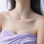 925 Sterling Silver Solitaire Cubic Zirconia Necklace for Women Teen Girls