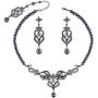 Crownguide Delicate Pearl Bridal Jewelry Set for Women Wedding Pearls Crystal Bridal Necklace and Earring Set