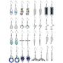 FUTTMI 16 Pairs Meta Dangle Earrings for Women Girls Teardrop Crystal Drop Vintage Statement Earrings Bohemian Wholesale Earrings Gift Jewelry