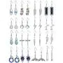 FUTTMI 16 Pairs Meta Dangle Earrings for Women Girls Teardrop Crystal Drop Vintage Statement Earrings Bohemian Wholesale Earrings Gift Jewelry