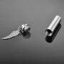 HooAMI Angel Wing Charm & Cylinder Memorial Urn Necklace Stainless Steel Cremation Jewelry