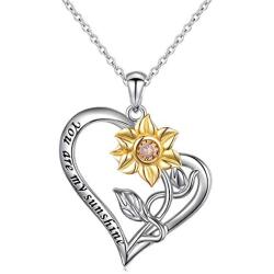 You Are My Sunshine Sunflower Gold Plated S925 Sterling Silver Pendant Necklace Earrings Ring Bracelet Anklet