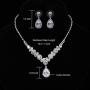 UDORA Crystal Necklace Earrings Bracelet Jewelry Sets for Bridal Bridesmaid Wedding Party