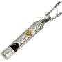 Austaras Hawaiian Turtle Bar Necklace - 925 Sterling Silver Plated Stainless Steel Whistle Pendant