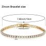 AOOVOO 14k White Plated Tennis Bracelet with Sparkling 5A Cubic Zirconia Bracelet for Women, Classic Tennis Bracelet 7.5 Inch | Bracelets for Girls, 3mm CZ