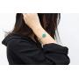 Ascona Gold Initial Bracelet for Women Girl Letter Personalized Bracelet Stone Turquoise Adjustable Slide Chain, Letters A-Z