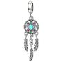 ABAOLA Dream Catcher Dangle 925 Sterling Silver Charm Feather Beads for Fashion Charms Bracelet & Necklace