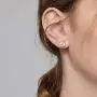 Han han Platinum Plated Men Stud Earrings CZ Diamond Earrings 925 Sterling Silver Stud Earrings for Women Cubic Zirconia Earrings Hypoallergenic Post Earrings for Unisex 2 Carats