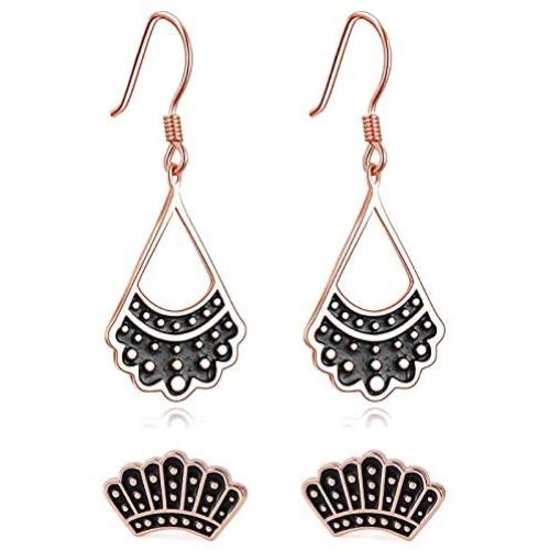 RBG Dissent Collar Earrings Drop Dangle Stud Ginsburg Charms Earring Jewelry Gifts For Fans Women Girls