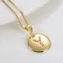 Amvie Gold Initial Necklaces for Women Girls 14K Gold Filled Round Disc Letter Pendant Engraved with Adjustable Chain Pendant Enhancers for Women Teen Girls