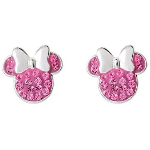 Disney Minnie Mouse Birthstone Jewelry for Women and Girls, Sterling Silver Pave Crystal Stud Earrings Disney Minnie Mouse Birthstone Jewelry for Women and Girls, Sterling Silver Pave Crystal Stud Earrings
