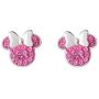 Disney Minnie Mouse Birthstone Jewelry for Women and Girls, Sterling Silver Pave Crystal Stud Earrings