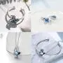 AOBOCO Sterling Silver Infinity & Morpho Helena Butterfly Bangle Bracelet Embellished with Crystals from Austria, Fine Anniversary Birthday Butterfly Jewelry Gifts for Women