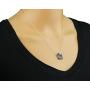 Stera Jewelry Sterling Silver Necklace Made with Swarovski Bermuda Blue or AB Square Crystal Pendant