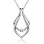 Ring Holder Necklace Gold Wedding Magic Pendant Necklaces for Women Rhombus Open Heart Girls Sterling Silver Gold Plated Dainty Engagement Diamond