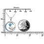 DAOSHANG 925 Sterling Silver 2 Stars Friendship Sister Round Pendant Necklace for Women, Best Friend Jewelry