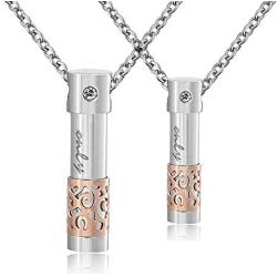 SexyMandala 2 Pack Bullet 3 Colors Cremation URN Necklace for Ashes Jewelry Memorial Keepsake Pendant