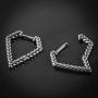 HZMAN Bike Punk Stainless Steel Triangle Shape Design Hoop Earrings,Christmas Thanksgiving New Year Wedding Gift