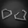 HZMAN Bike Punk Stainless Steel Triangle Shape Design Hoop Earrings,Christmas Thanksgiving New Year Wedding Gift